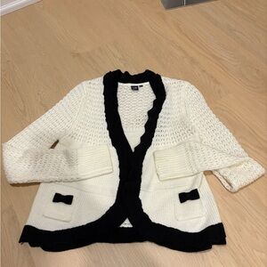 Twick by Simons Black and Cream Women's Cardigan